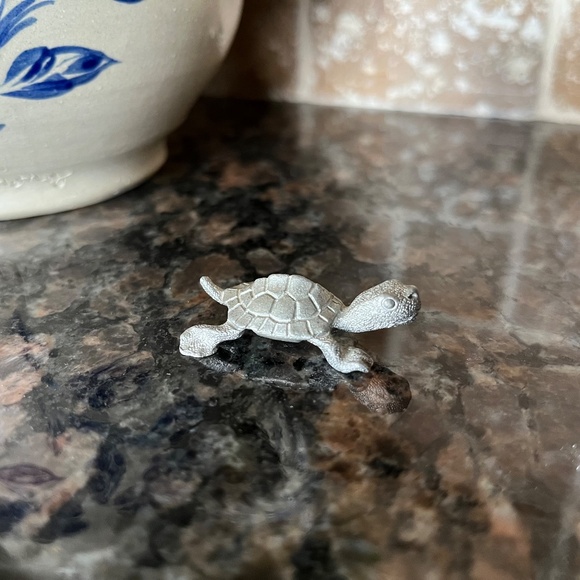 Vintage 80s Spoontique Cast Pewter Turtle - Picture 2 of 5